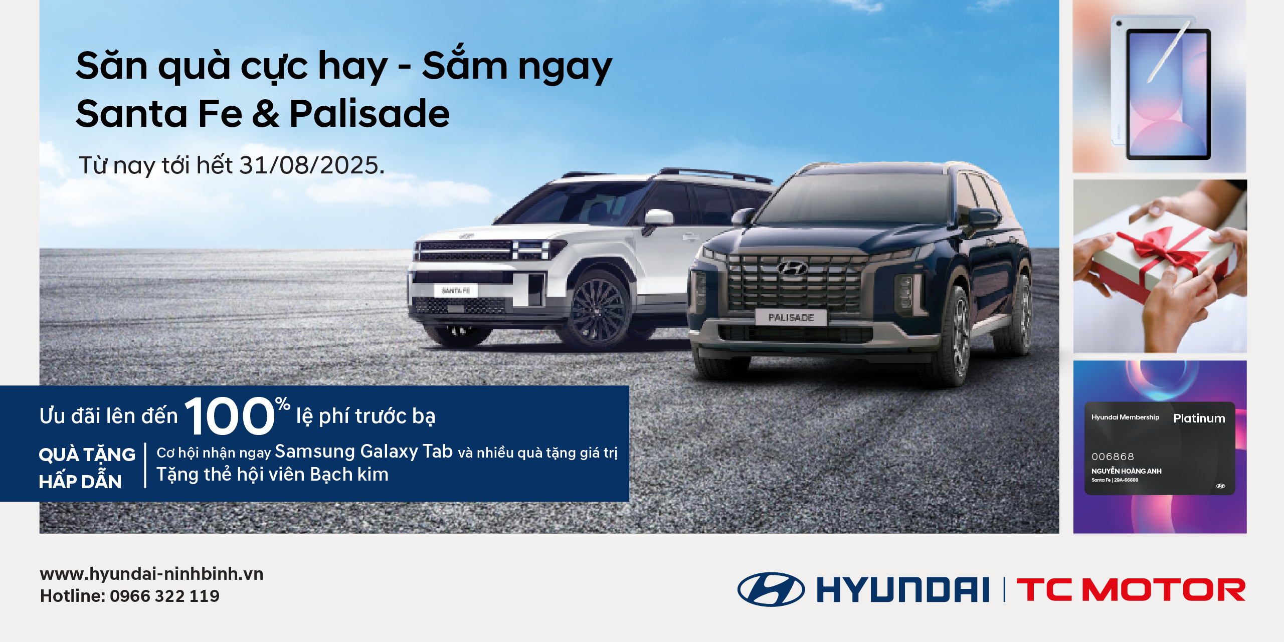 HYUNDAI THÀNH CÔNG NINH BÌNH TRIỂN KHAI CHƯƠNG TRÌNH ƯU ĐÃI ĐẶC BIỆT DÀNH CHO SANTA FE & PALISADE